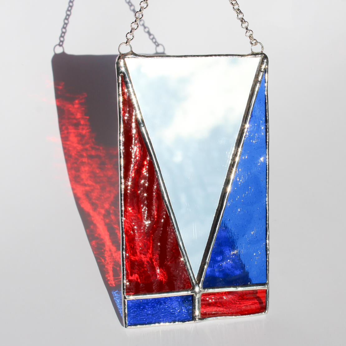 Handmade Stained Glass Mirror Suncatcher