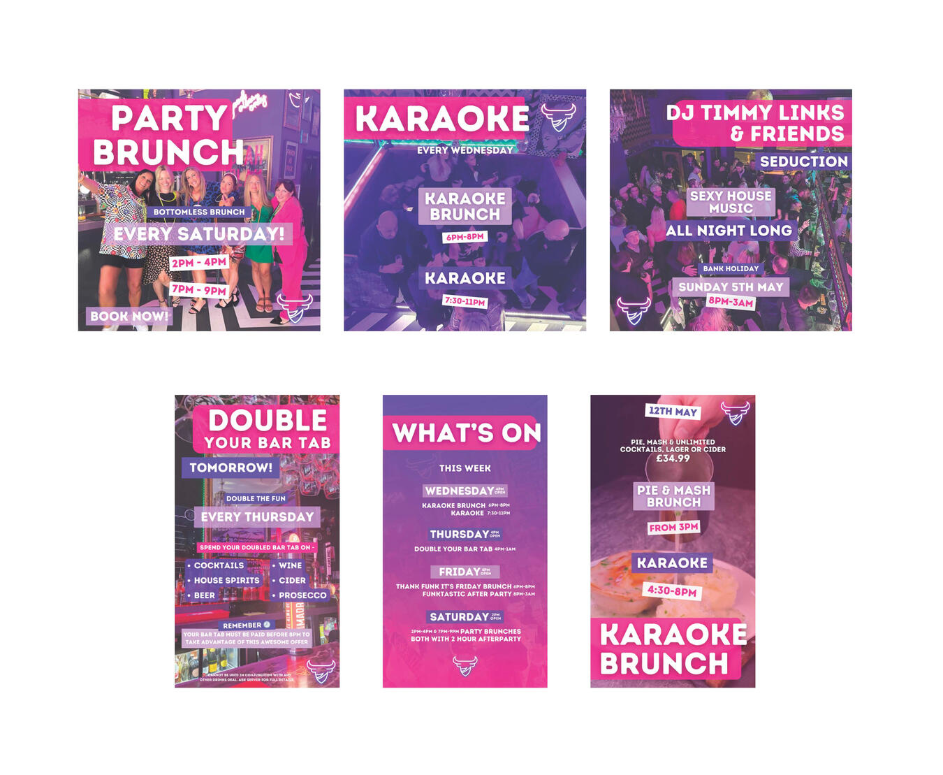 Social Media Posts & Stories Content Designs for Bar